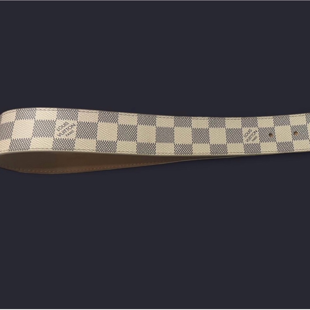 Louis Vuitton Checkered Belt with Gold LV Buckle - Picture 3 of 4